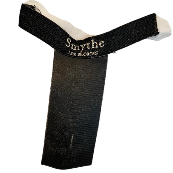 Smythe  White Draped Front faux Wrap Blouse Size Small - Picture 7 of 10